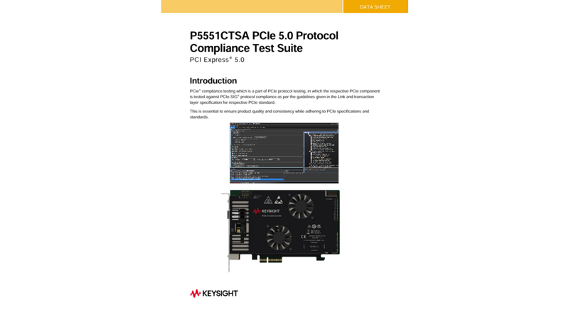 P5551CTSA PCI Express 5.0 Protocol Compliance Test Suite | Keysight